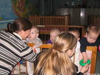 His Kids, Too! director and Christina interact with the kids.