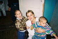 Christina loves to hug on the children.