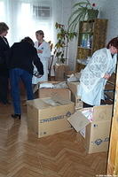 Boxes were brought in and unpacked