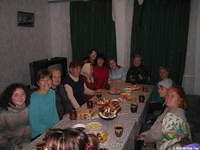 The ladies Bible study which consists o fmany of the widows from feeding program give a farewell tea for Fami and Teresa.