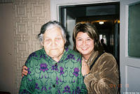 Fami and an elderly resident.