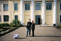 His Kids, Too ! board member, Ray and  Shelter director in front of the facility.