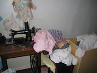 The sewing machine that they use to repair clothing.