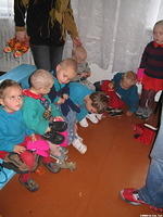 The little ones with their new shoes.