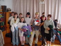 Some of the older kids with their new clothes, thanks Raa Middle School, Wolcott family, Meridian Woods COC, SouthTrail COC, and
