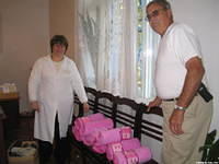 The Director and Walter Lee with Frieda's fleece blankets!!!