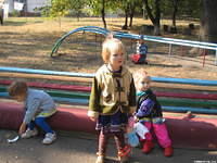 While Peggy toured inside, some of us spent time outside with children playing.