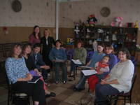 We were pleased return to the 'Shelter' in Donetsk.  First presenting the information to the young ladies, and then ...