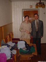 Director of the local Mental Hospital was happy to receive boxes of clothing for their 40 patients.