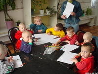 The littles ones enjoy the color sheets which depict Bible stories.