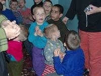 Children were fascinated with their visitors.