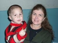 His Kids, Too! director, Teresa Fillmon, with dear friend Zhenya.  Zhenya can be seen on the Homepage of this website, he is wal