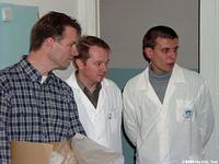 Ray, fluent in Russian, converses with the Dr.'s about different children.