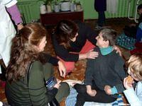 Our friend Nastya enjoys the one on one conversation.  She suffers with CP, but converses sensibly but with some difficulty.