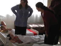 Teresa tries to interact wth as many children as possible.
