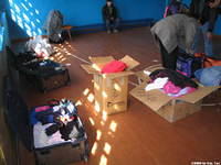 Before children come in, boxes must be sorted.