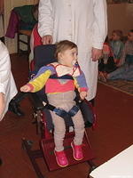 This little fellow is recieving therapy for CP