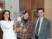 Mental Hospital Director and his assistant presented the wonderful basket of goodies to His Kids, Too! with thanks for our conti