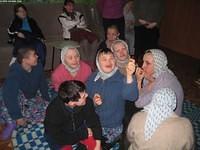 Despite their plight, ladies are happy for the attention, and snacks