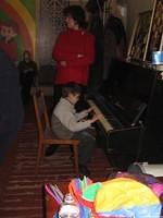 This boy who is blind enjoyed the piano.