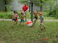 Jason enjoys playing with the kids.
