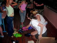 Nancy and Tonya fit Lynn's class for Crocs.