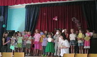 The final day of camp, the children perform a skit or song about what they learned about during the week.