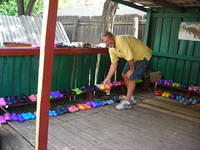 Our next stop was the local Shelter for children.  Everyone received Crocs.