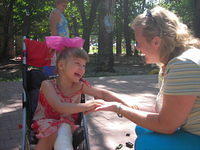 This little girl loves talking with Kristy