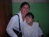 Our next stop, Home of the Forgotten Children.  Teresa with her friend.