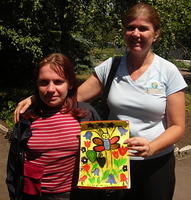 This teen insisted in giving her artwork to Teresa.  The colors are beautiful!