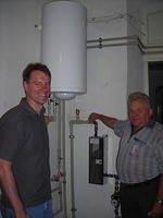 It was great to see the new hot water heater (courtesy of Independent Presbyterian Church) installed at the local homeless shelt