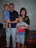 The minister of the church His Kids, Too! supports.  Victor, Natasha, Daniel and Aloysha.