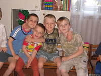These boys gathered together for a photo!