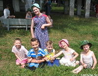 Here, other children joined together to form a group that wanted with photo taken.