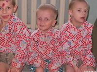 To look at these children, one can't 'see' a thing, but  many are mentally challenged.