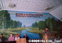 The minister introduces His Kids, Too! director,  where she tells alittle about the work in Ukraine.