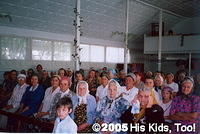 and women.  They were all very interested in the work, and prayed over the ministry.  We left 4 boxes of clothing, and over 100