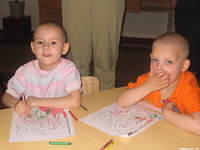 After the lesson, the kids enjoy a color sheet.