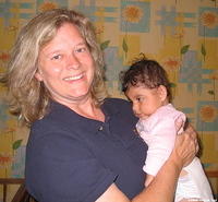 Kristy holds this little boy.  For those interested, he is a gypsy.
