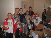 Our first group to 'dress' were the little boys.