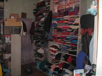 Winter clothes closet.