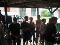 The older boys waiting patiently for their turn.