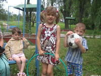 This little girl is wearing Alla Fillmons' dress, we were happy to see them using the aid.