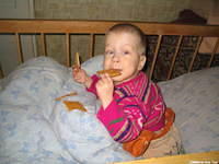 Maxim, is doing well, and probably because he is able to feed himself.  We had a nice conversation with him.