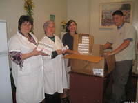 The director and head Dr. were thrilled to have the decongestant and boxes of new and gently used clothing.