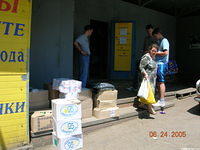 Ron and Dave D. came to Ukraine to assist in the feeding program in Donetsk.    Here the food is being purchased in large quanti