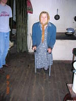 This woman struggles to get around,and is happy that she is part of the program.