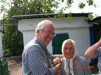 Ron enjoys visiting with one sweet lady.
