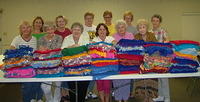 Ladies of the South Trail Church fo Christ, make over 125 warm blankets for orphans, thank you!